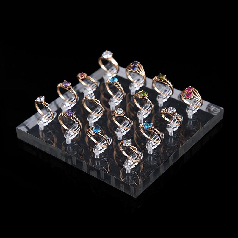 크리스탈 큐브 다량 반지 홀더 트레이 (16벌) 16 Position Crystal Cube Ring Display