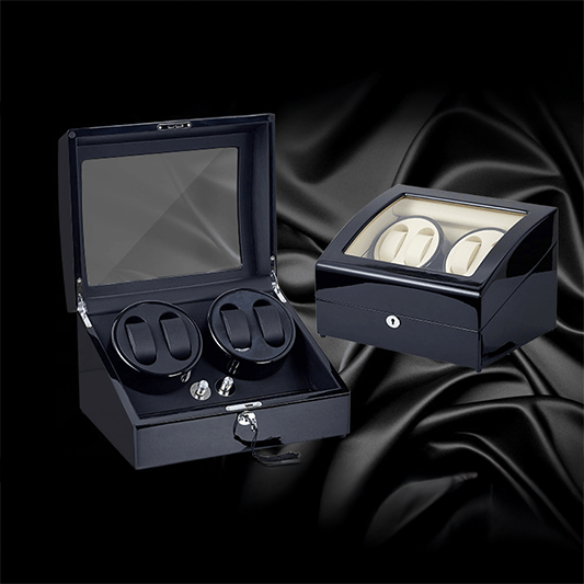 블랙 하이글로시 시계 와인더 보관함 4구 Black Lacquered Watches Winder Box (4 watches)