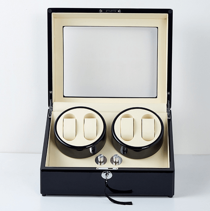블랙 하이글로시 시계 와인더 보관함 4구 Black Lacquered Watches Winder Box (4 watches)