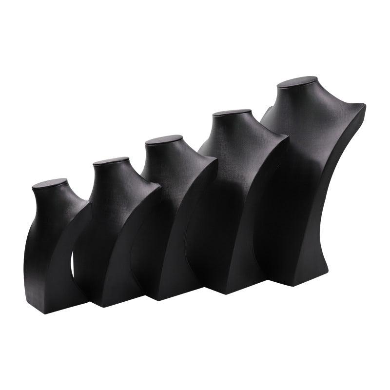 래더 버스트 시리즈 ( 블랙 & 화이트 ) Economy Black PU Leather Necklace Busts