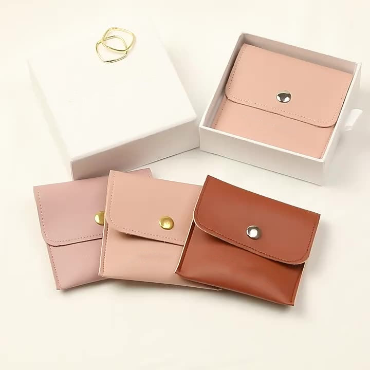 클로저 가죽 파우치 (쇼룸) Snap Closure Jewelry Pouches