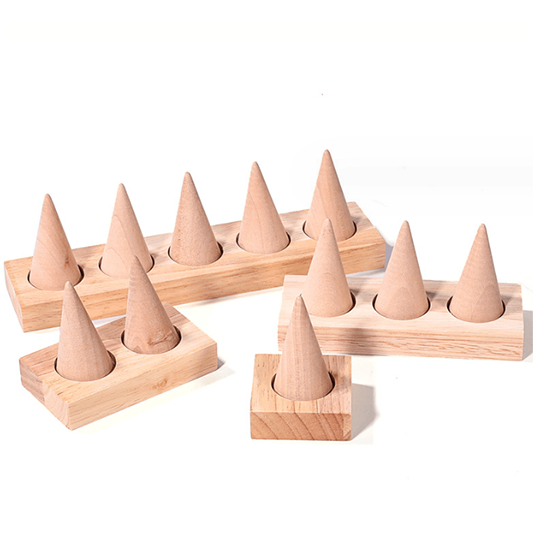 원뿔 반지 거치대 Cone Shape Wood Finger Ring Stand For Fashion Jewelry