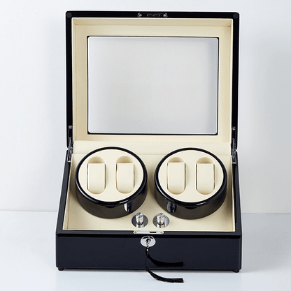 블랙 하이글로시 시계 와인더 보관함 4구 Black Lacquered Watches Winder Box (4 watches)
