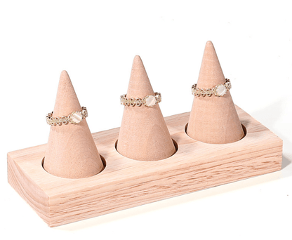 원뿔 반지 거치대 Cone Shape Wood Finger Ring Stand For Fashion Jewelry