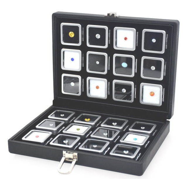 여행용 원석 보관함 Portable PU Travel Case Hold Gem Boxes