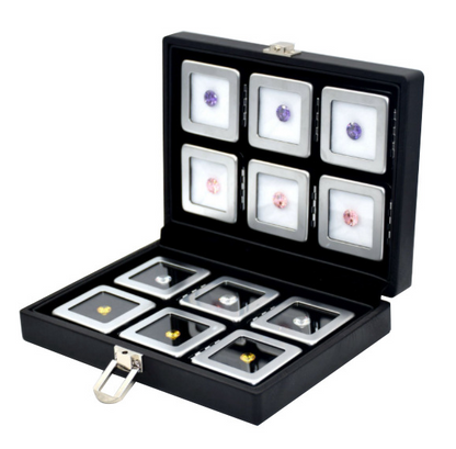 여행용 원석 보관함 Portable PU Travel Case Hold Gem Boxes